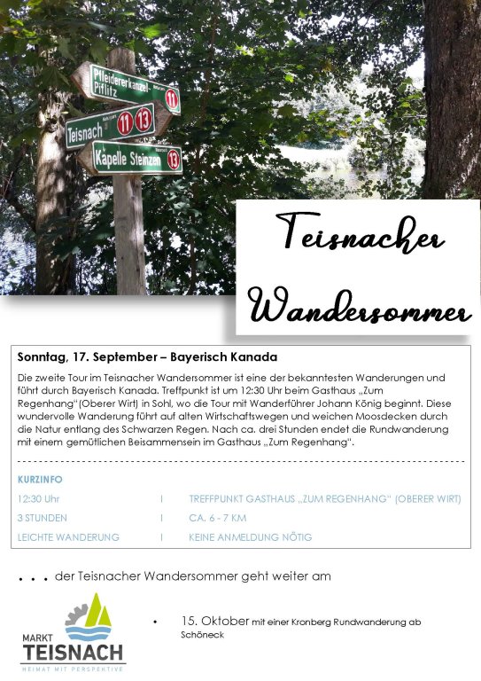 Teisnacher Wandersommer Plakat