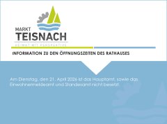 21. April Rathaus eingeschränkter Betrieb